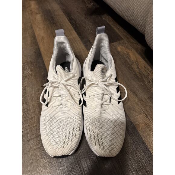 Adidas Used Men 13 Asweego F35445 Off-white/Black Mesh Running Shoes Sneakers - Picture 2 of 5